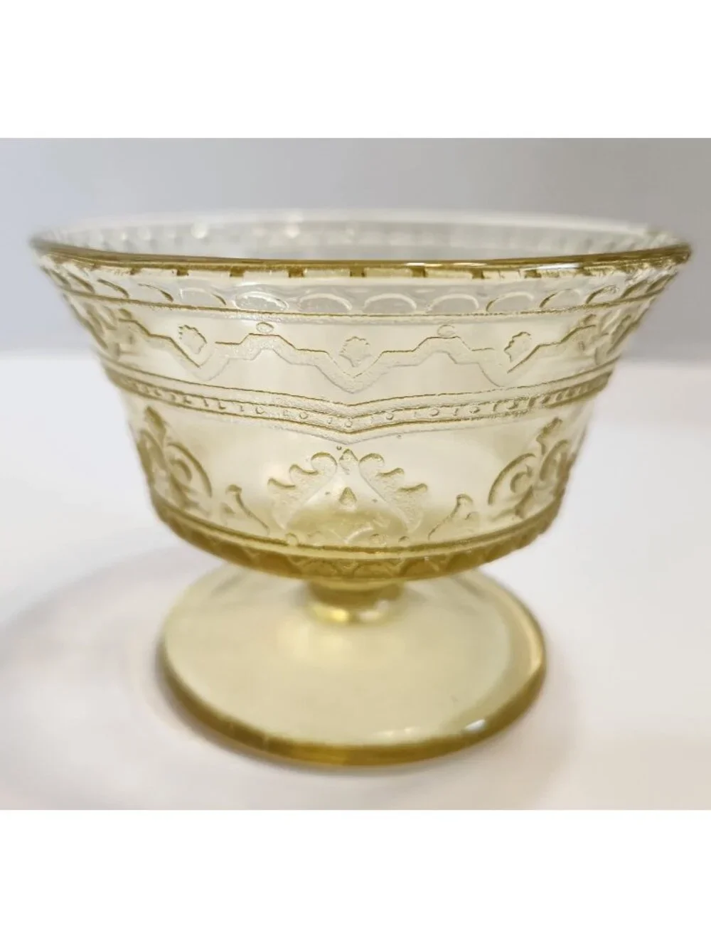 Federal Glass Patrician Spoke Amber Depression Glass 3x3.57 inch Sherbet Glass